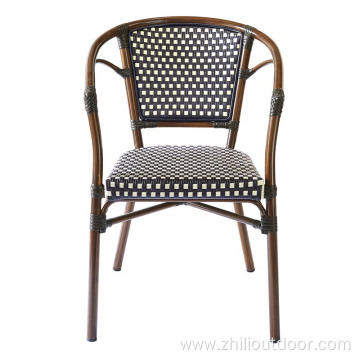 Garden Aluminum French Rattan Bistro Chairs